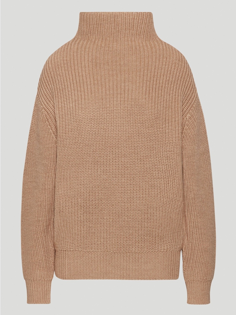Aritzia Women's Tan Ribbed Turtleneck Sweater